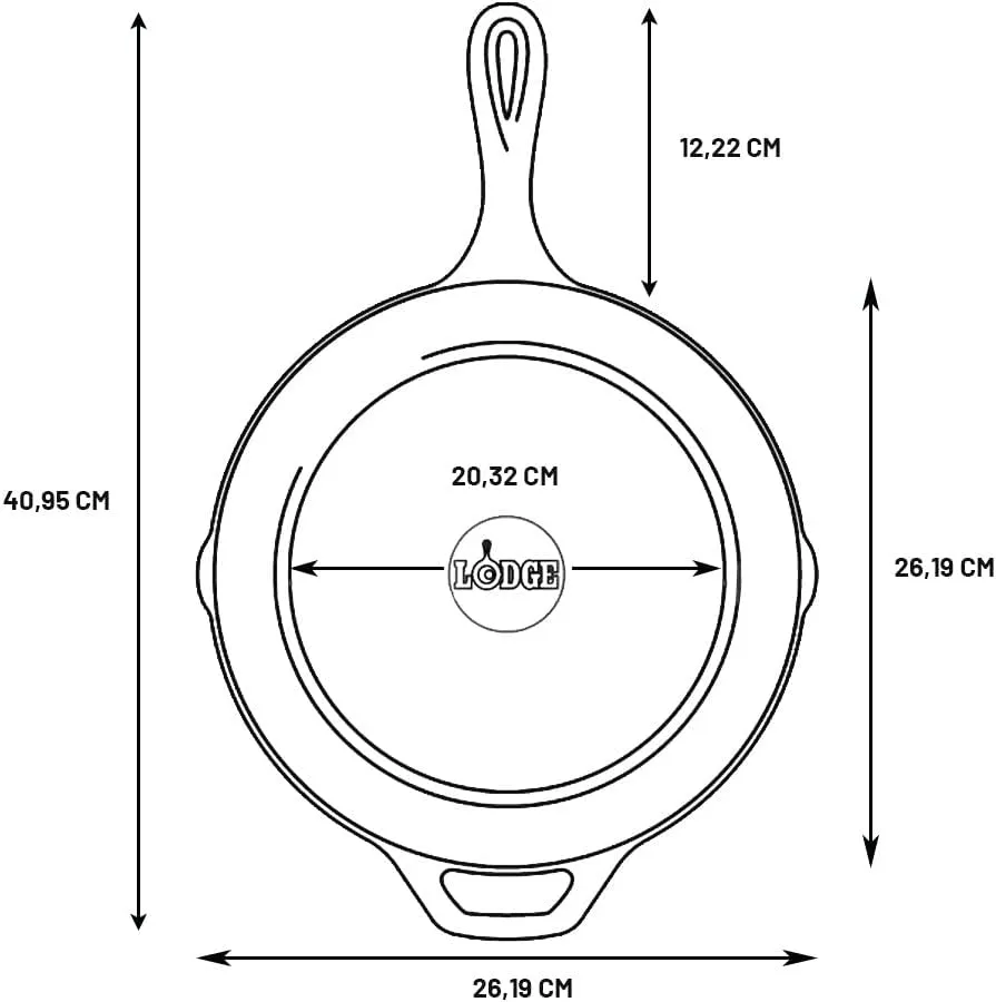 10.25 Inch Pre-Seasoned Cast Iron Skillet – Versatile Teardrop Handle Made in USA