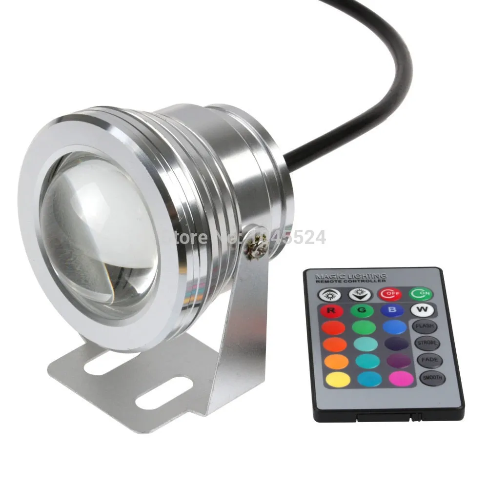 20W 12v underwater RGB Led Light Waterproof IP68 fountain pool Lamp Lights16 color change   Remote controller Led Spot Lights