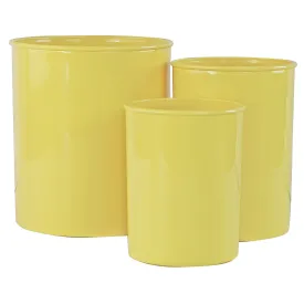 3pc Plastic Utensil Holders, Lemon