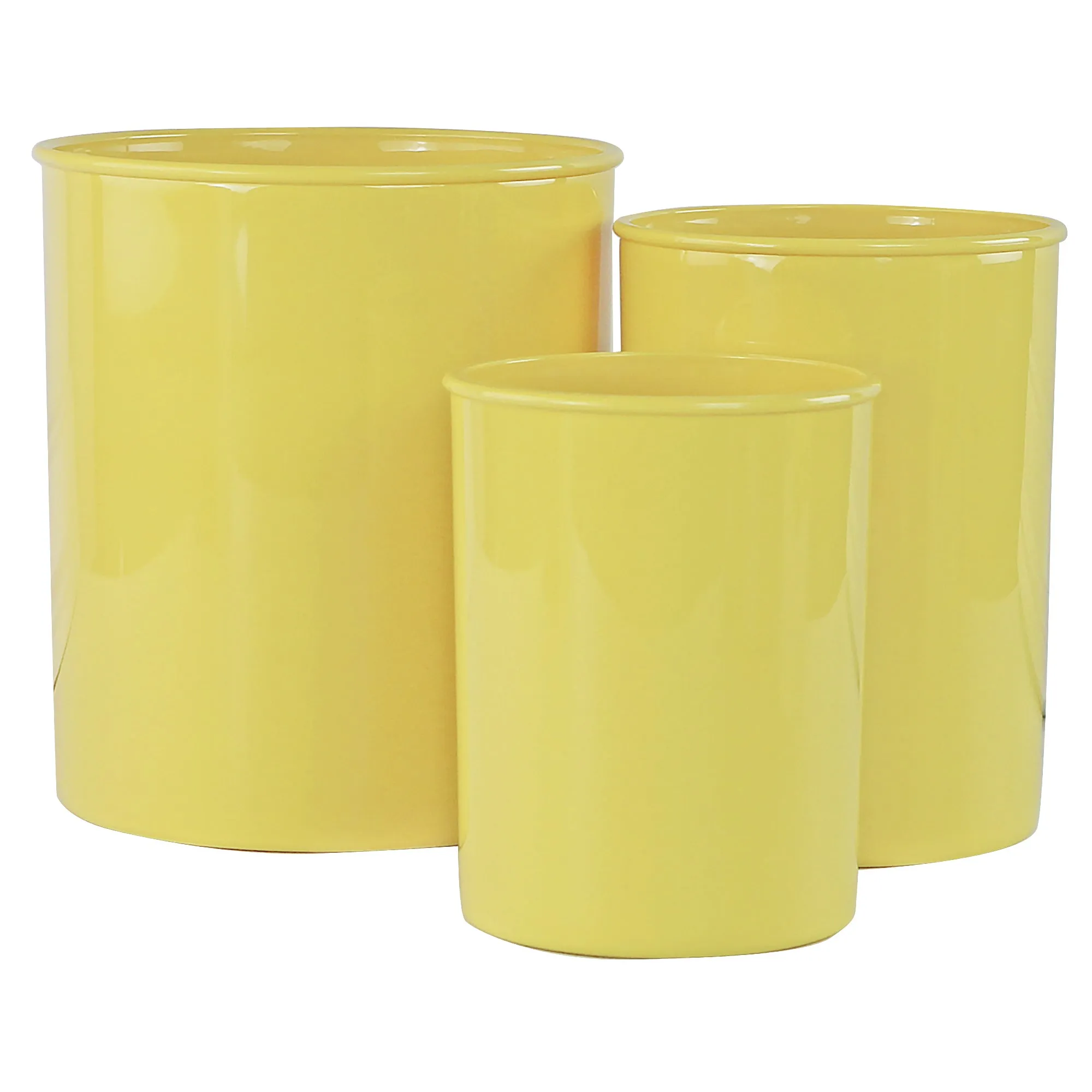 3pc Plastic Utensil Holders, Lemon