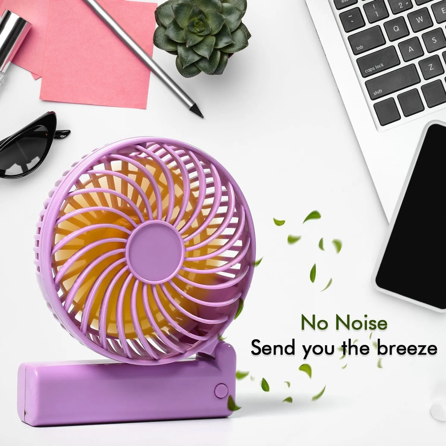 7604 Portable Mini handy Fan & Personal Table Fan | Rechargeable Battery Operated Fan Suitable for Kids, Women, Makeup Artist, Home Office (Battery Not Include)