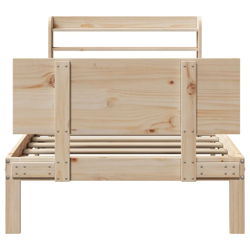 Bed Frame with Headboard without Mattress 75x190 cm Small Single