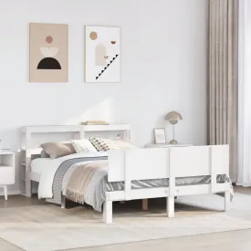 Bed Frame with Headboard without Mattress White 160x200 cm