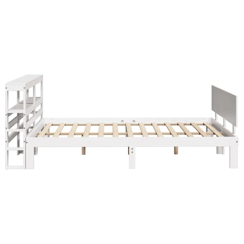 Bed Frame with Headboard without Mattress White 160x200 cm