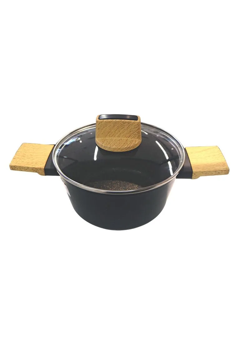 Cuisson Noir Collection Black Casserole with Glass Lid