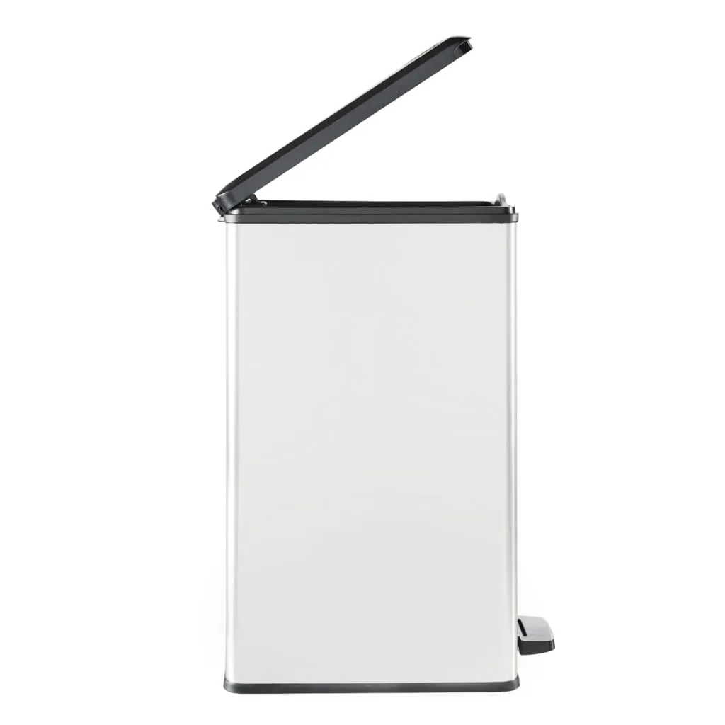 Curver Slim Pedal Bin Deco 40L Silver