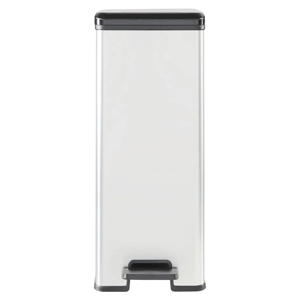 Curver Slim Pedal Bin Deco 40L Silver