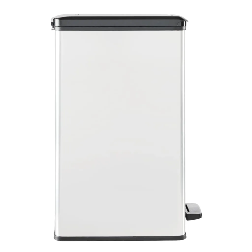 Curver Slim Pedal Bin Deco 40L Silver