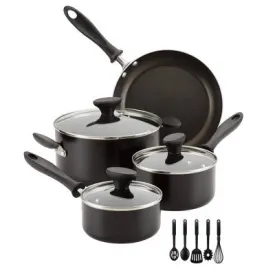 Farberware Reliance 12pc Nonstick Aluminum Cookware Set with Prestige Tools Black