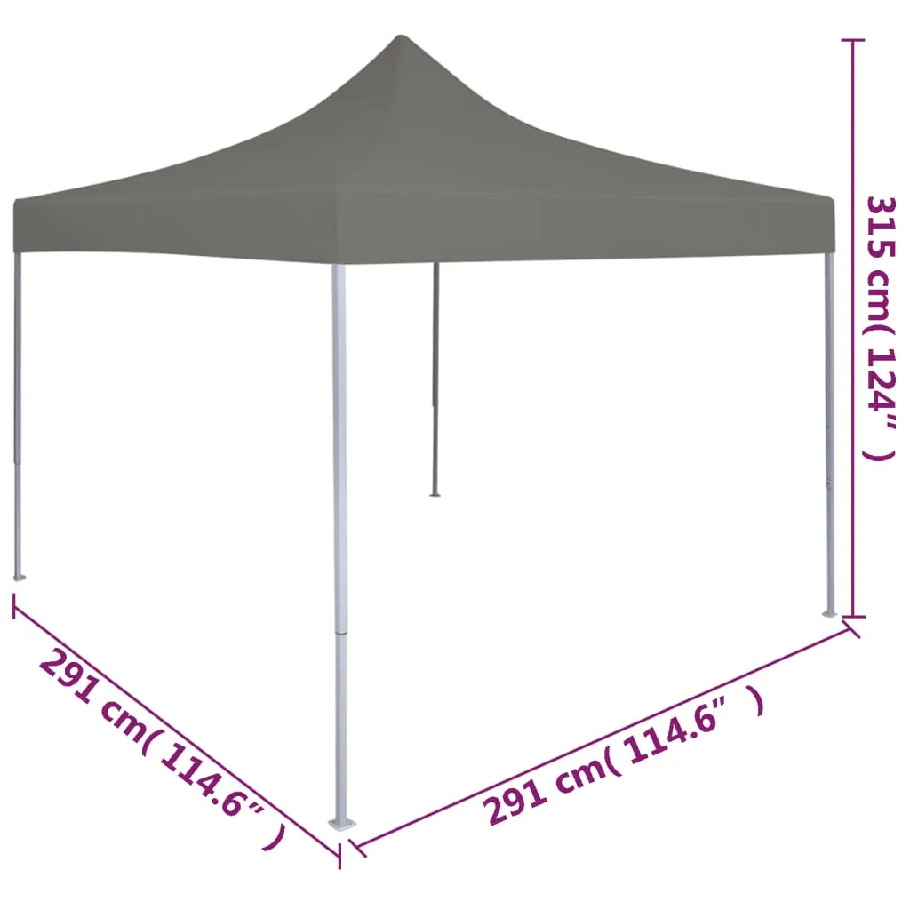 Foldable Party Tent Pop-Up 3x3 m Anthracite