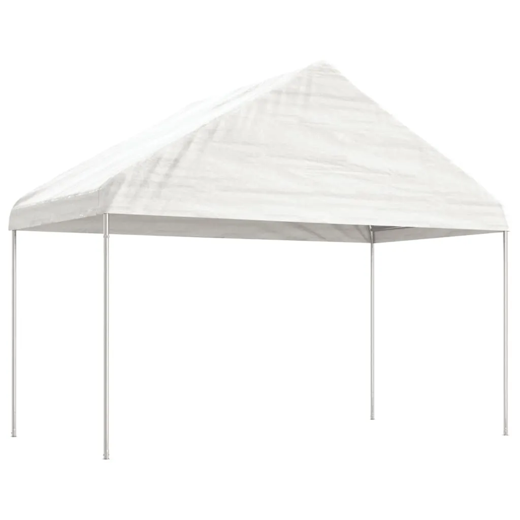 Gazebo with Roof White 6.69x4.08x3.22 m Polyethylene