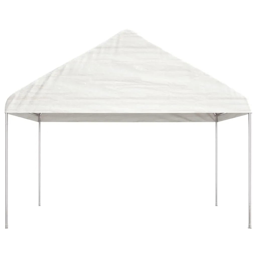 Gazebo with Roof White 6.69x4.08x3.22 m Polyethylene