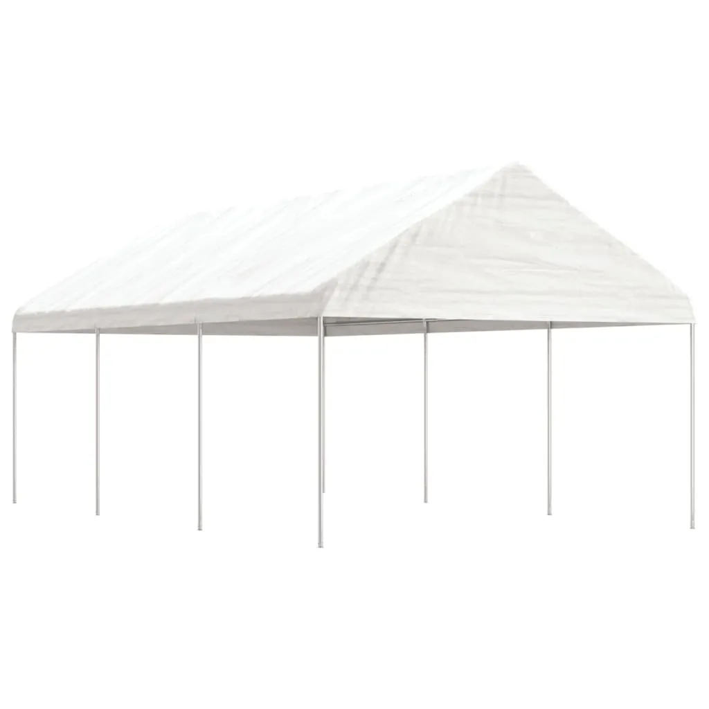 Gazebo with Roof White 6.69x4.08x3.22 m Polyethylene