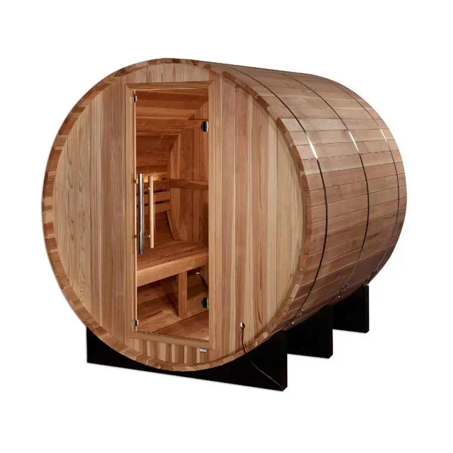 Golden Designs "Arosa" 4 Person Barrel Traditional Sauna -  Pacific Cedar