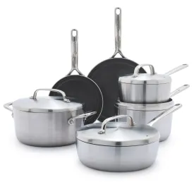 GP5 Stainless Steel 10-Piece Cookware Set | Mirror Handles