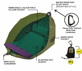 Hammock Adventurers Single 100%Parachute Material Forrest TriTone