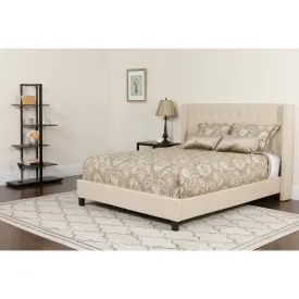 King Platform Bed Set-Beige HG-BMF-36-GG