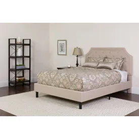 King Platform Bed Set-Beige SL-BMF-4-GG