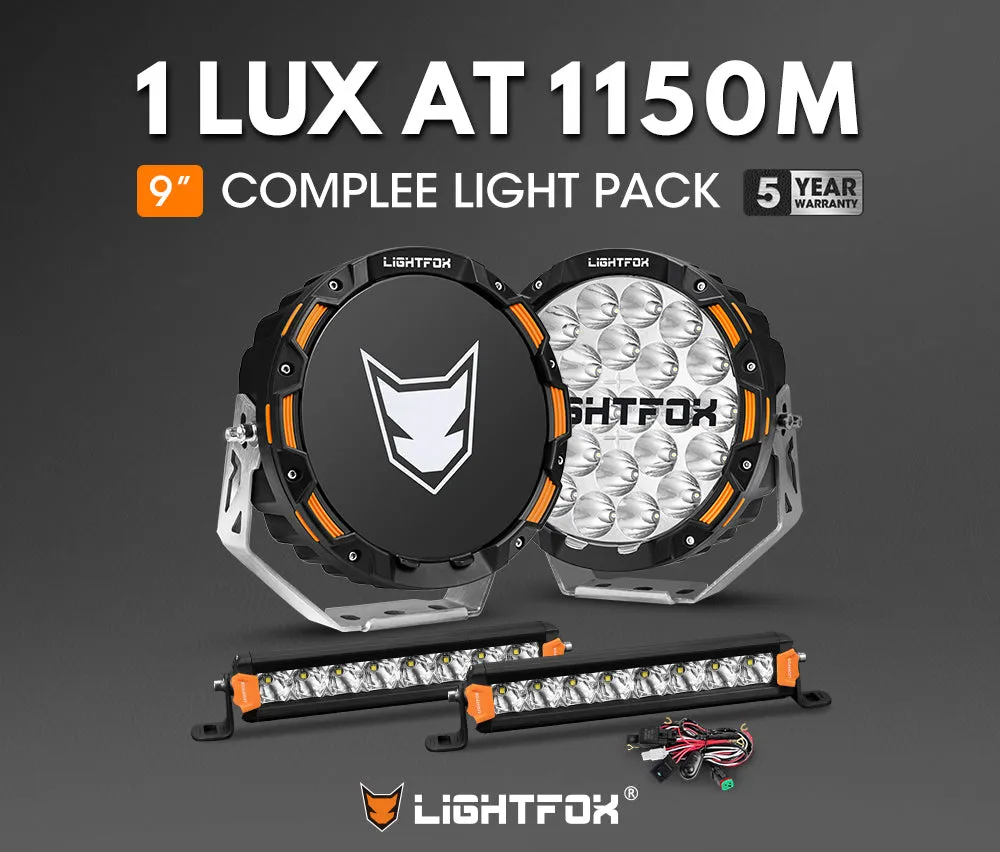 LIGHTFOX OSRAM 9inch LED Driving Lights   8inch LED Light Pods   Wiring Kit