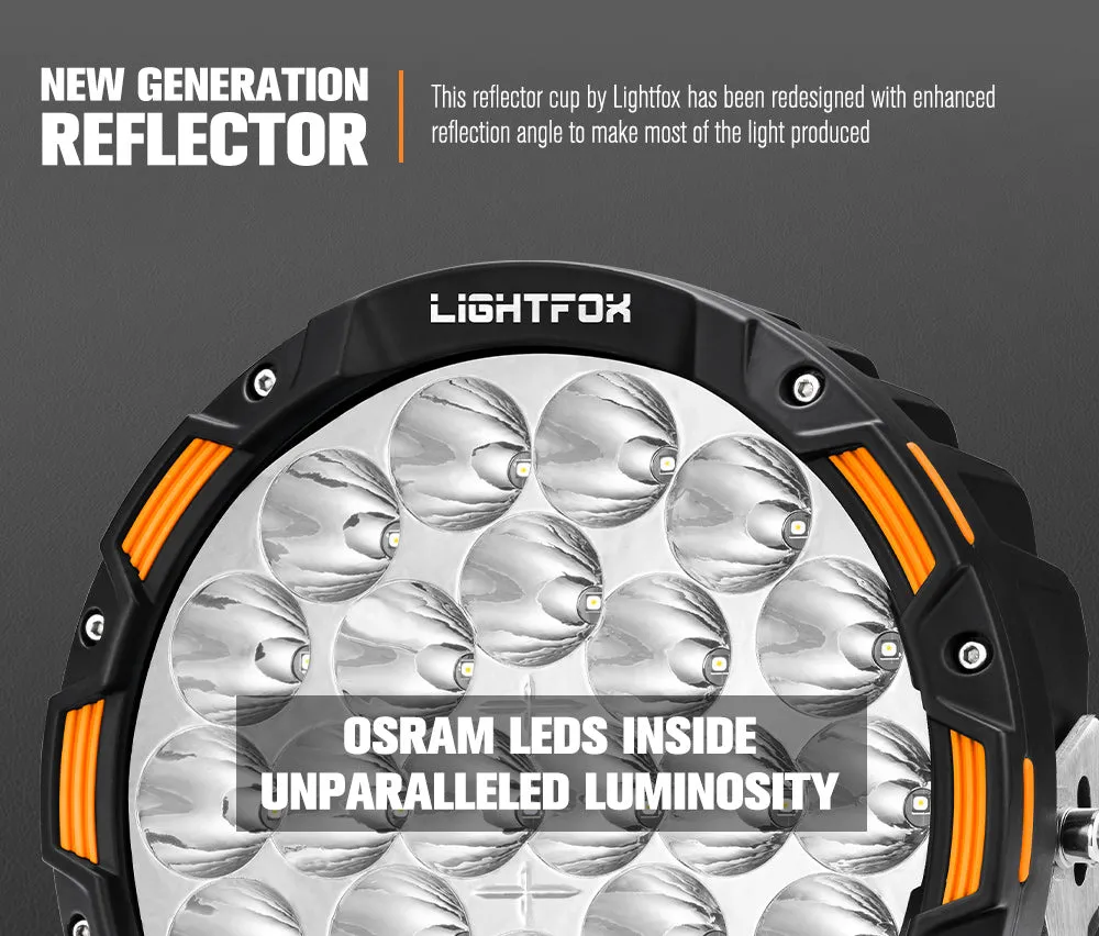 LIGHTFOX OSRAM 9inch LED Driving Lights   8inch LED Light Pods   Wiring Kit