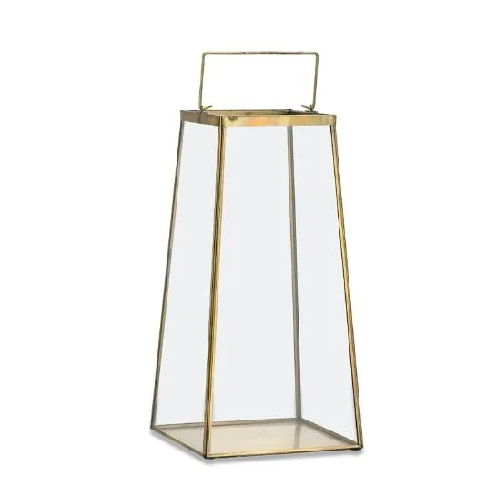 Macey Brass and Glass Lantern - Two Sizes