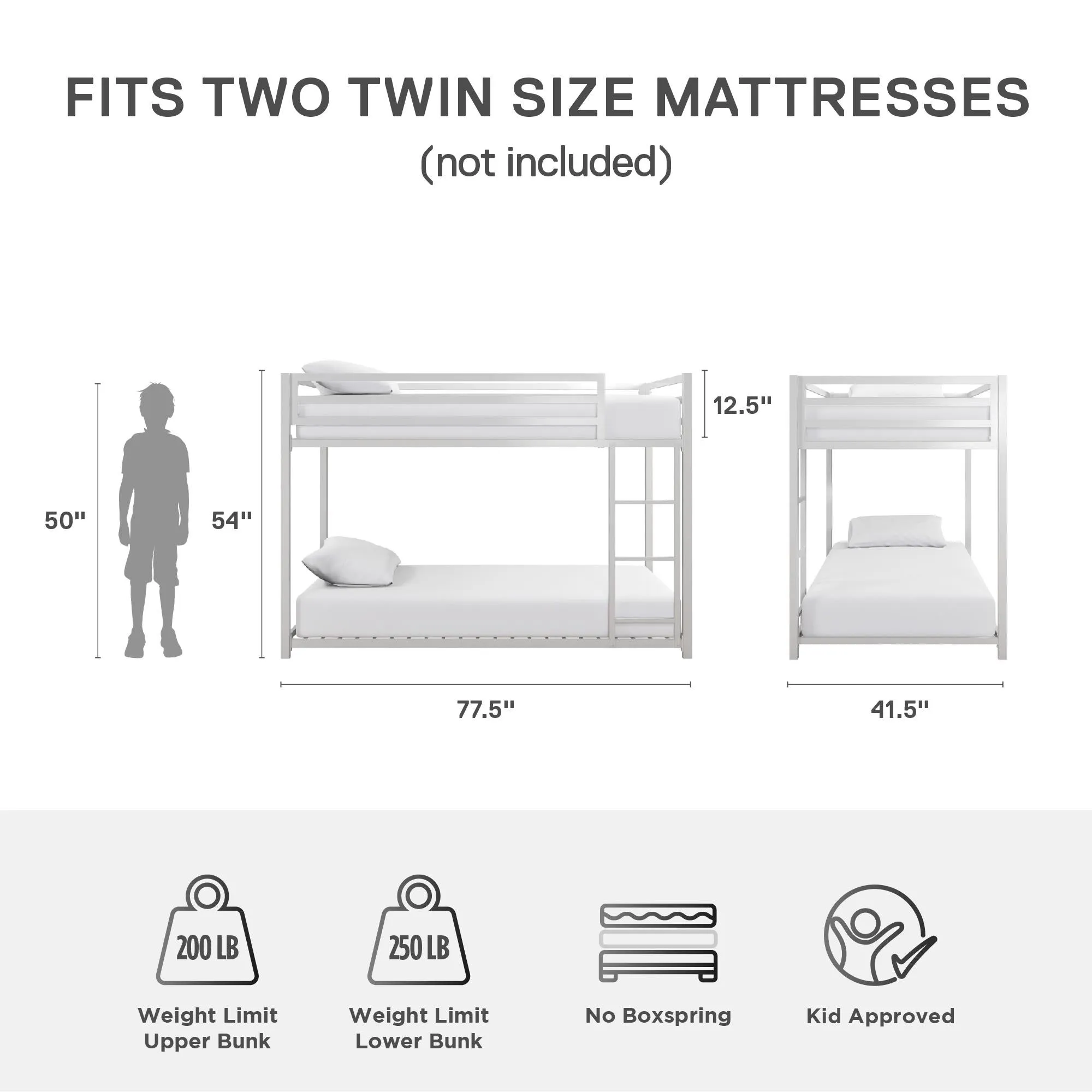 Miles Metal Bunk Bed