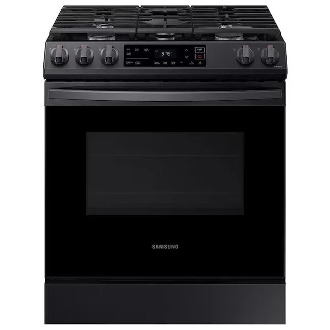 OPEN BOX Samsung 30 in 5 Burners 6 cu ft Self-cleaning Slide-in Smart Natural Gas Range