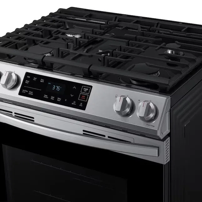 OPEN BOX Samsung 30 in 5 Burners 6 cu ft Self-cleaning Slide-in Smart Natural Gas Range