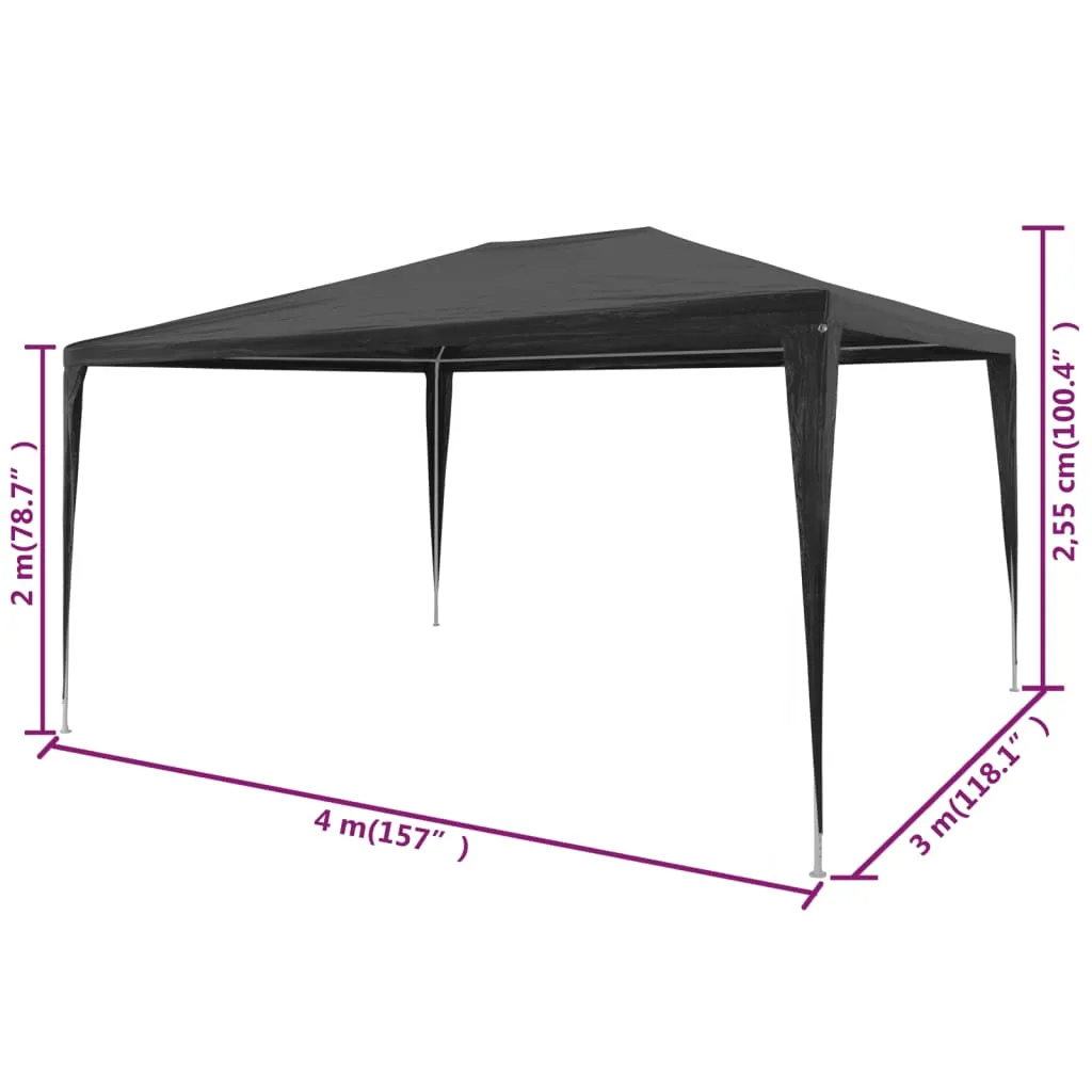 Party Tent 3x4 m PE Anthracite