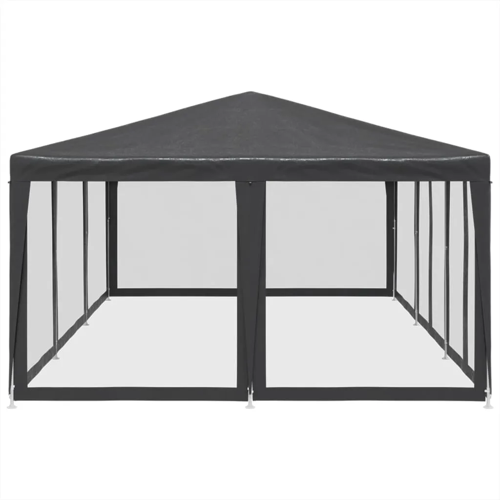 Party Tent with 10 Mesh Sidewalls Anthracite 6x4 m HDPE