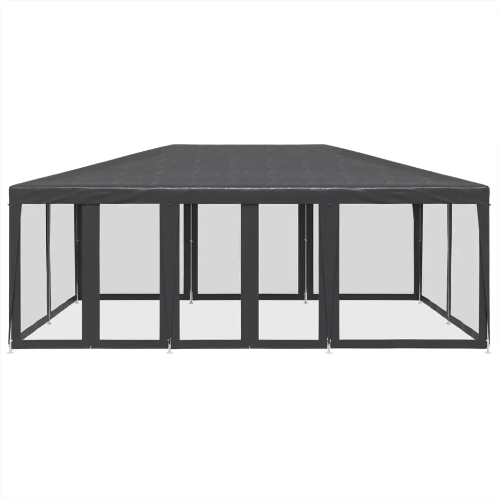 Party Tent with 10 Mesh Sidewalls Anthracite 6x4 m HDPE