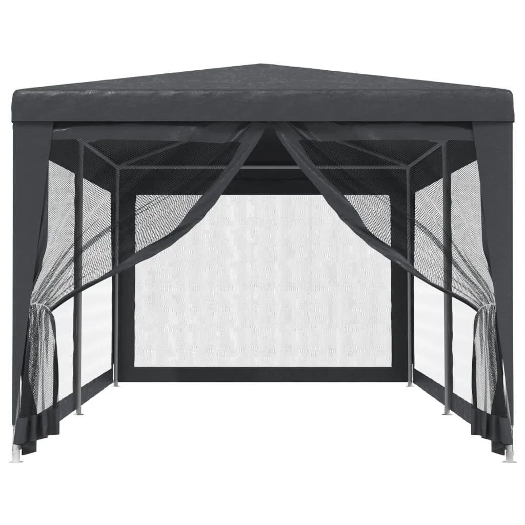 Party Tent with 6 Mesh Sidewalls Anthracite 3x6 m HDPE