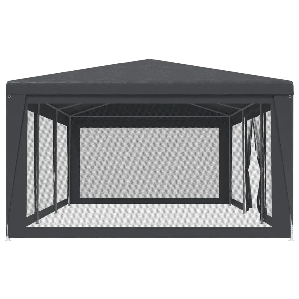 Party Tent with 8 Mesh Sidewalls Anthracite 9x4 m HDPE