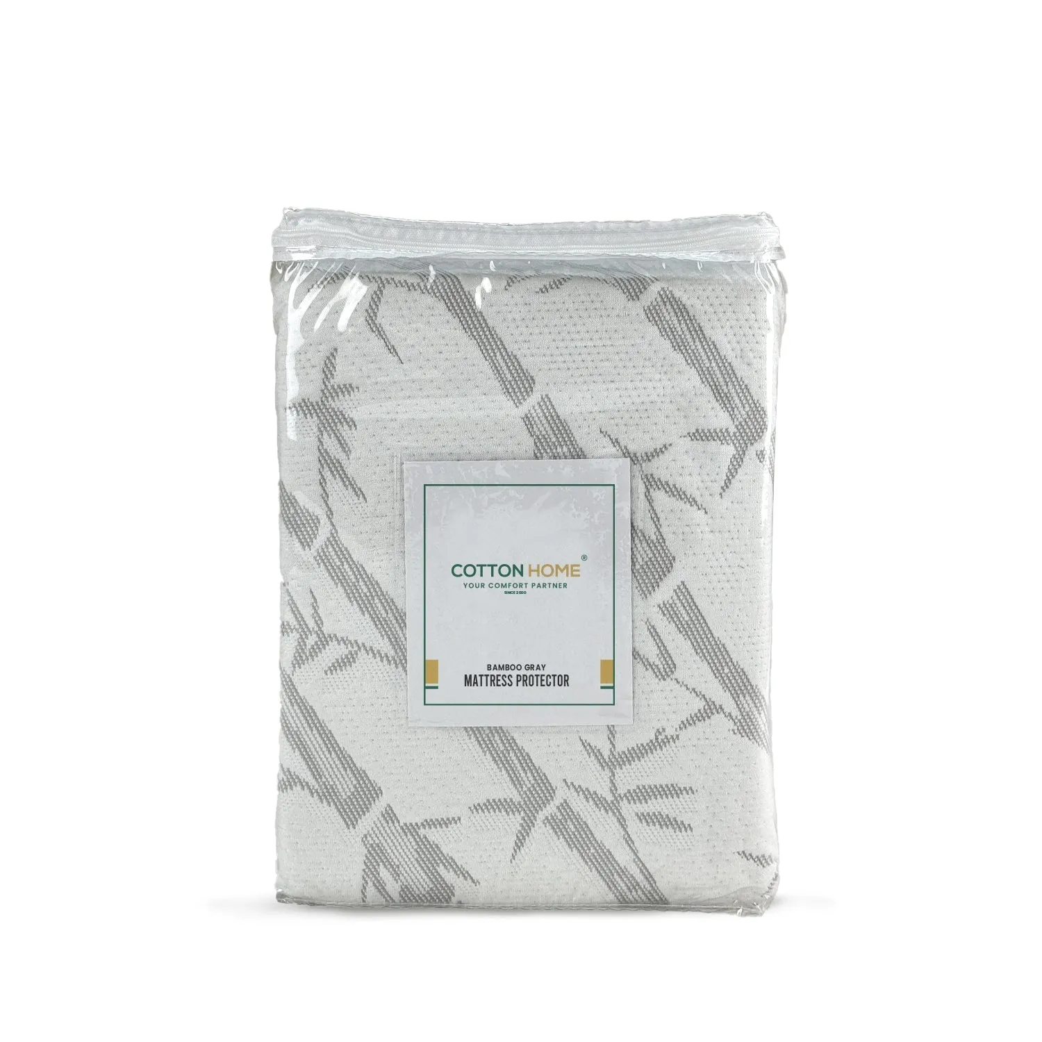 Premium Bamboo Mattress Protector 160x200 35CM | Gray | Breathable & Waterproof by Cotton Home