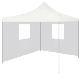 Professional Folding Party Tent with 2 Sidewalls 3x3 m Steel White