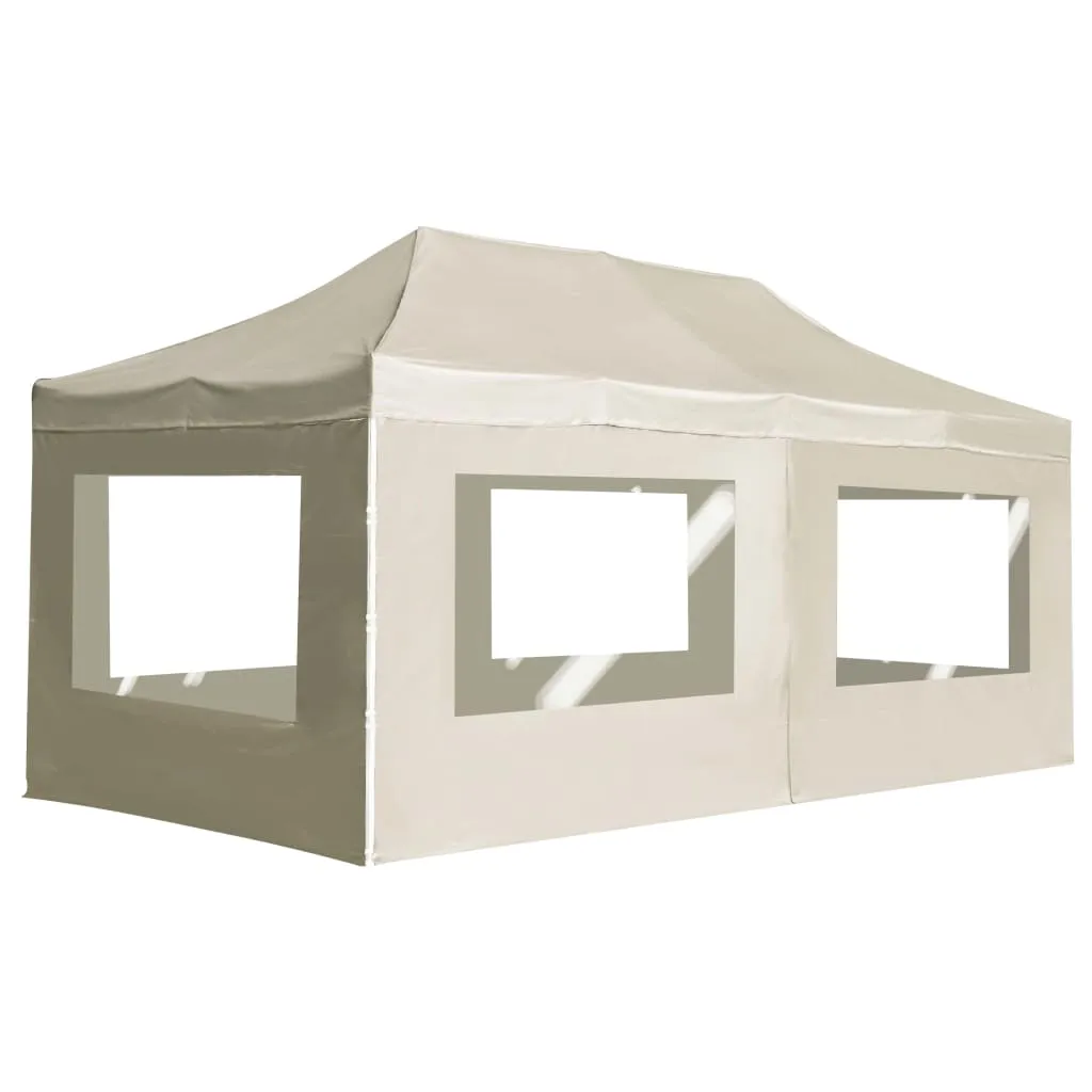 Professional Folding Party Tent with Walls Aluminium 6x3 m Cream