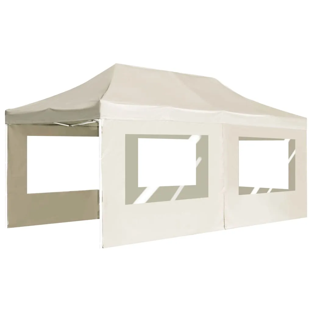 Professional Folding Party Tent with Walls Aluminium 6x3 m Cream