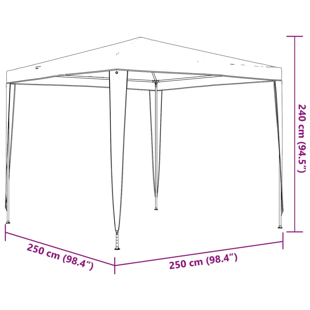 Professional Party Tent 2.5x2.5 m Anthracite 90 g/m²