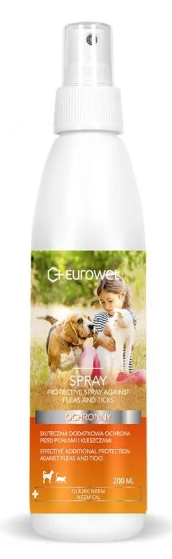 Protective spray against fleas and ticks for animals