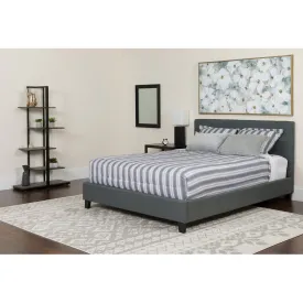 Queen Platform Bed Set-Gray HG-BMF-31-GG