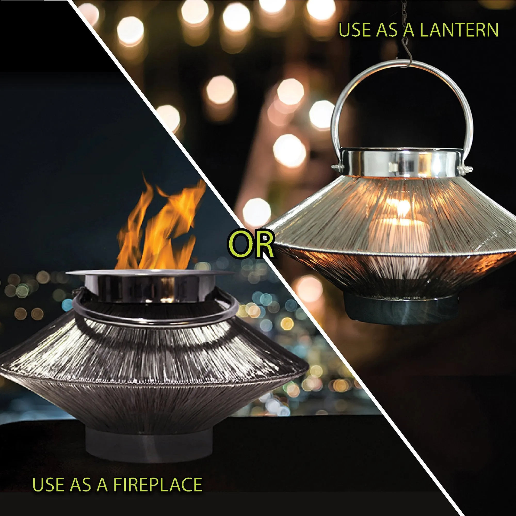 Saturn 2 in 1 Fireplace/Lantern