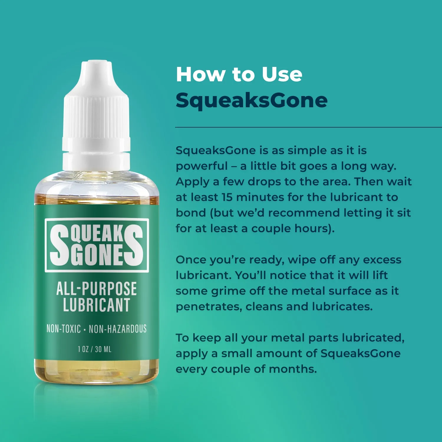 SqueaksGone | All-Purpose Lubricant | Fix Any Squeak | 1oz