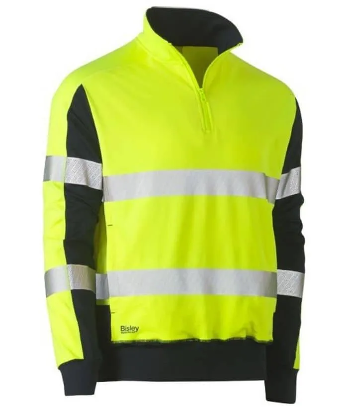 Taped Hi Vis Stretchy Fleece Zip Pullover